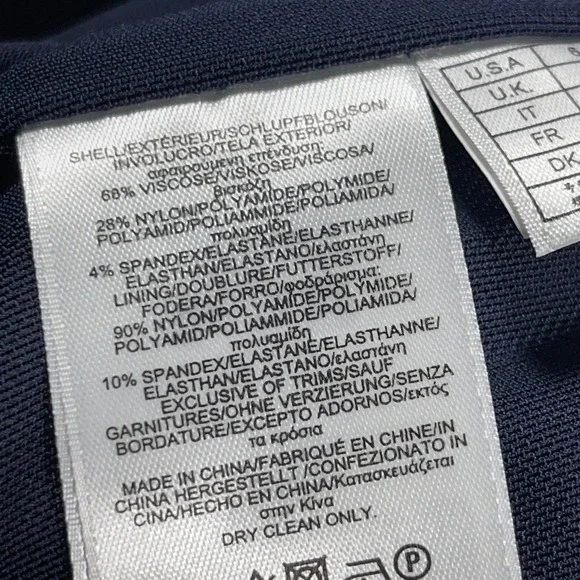 Brooks Brothers Sheath Dress Women 6 Navy Short Sleeve Stretch Lined Work Office - Picture 8 of 11